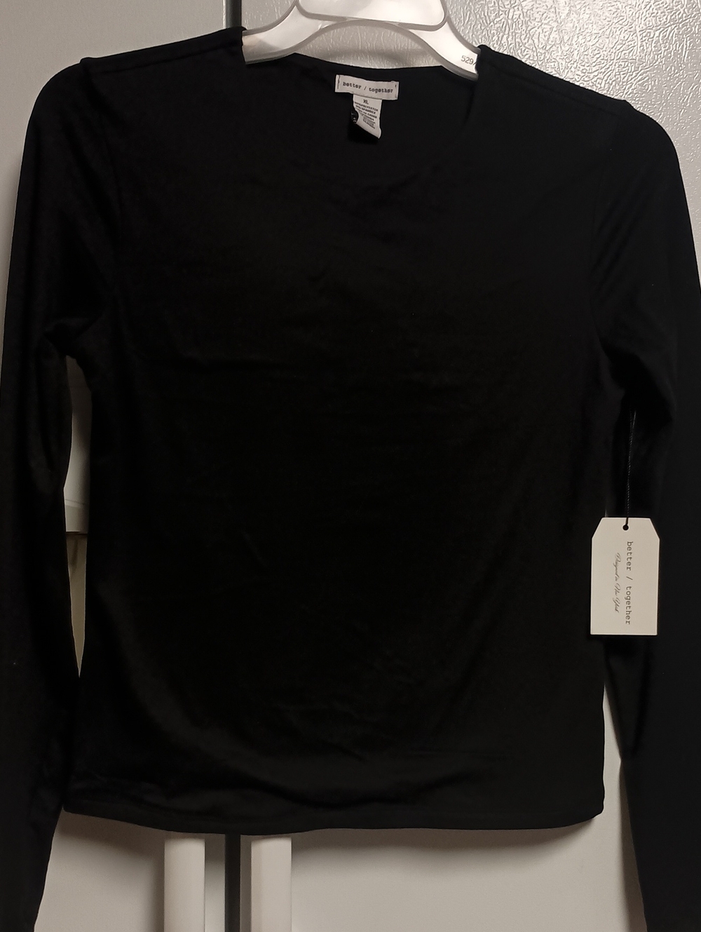 Better Together Black Long-Sleeve Crewneck Tee . Women's Size XL
